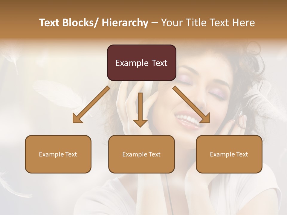 Female Person Headphone PowerPoint Template