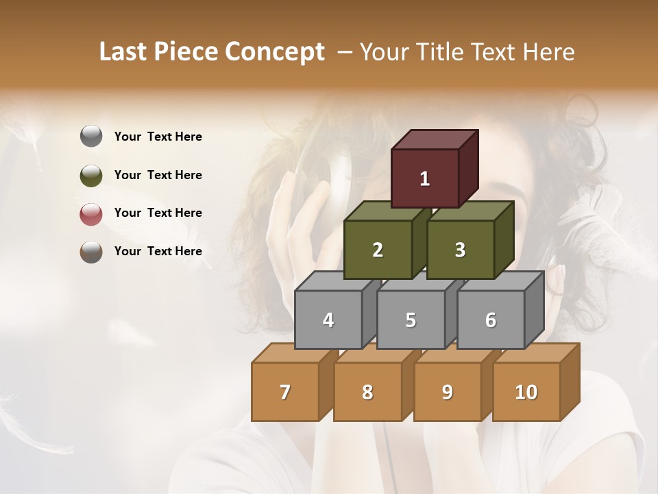 Female Person Headphone PowerPoint Template