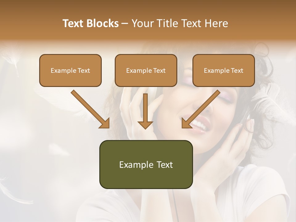 Female Person Headphone PowerPoint Template