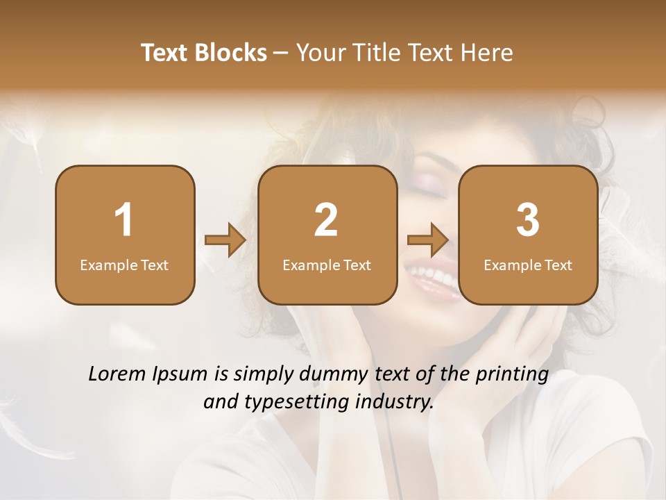 Female Person Headphone PowerPoint Template