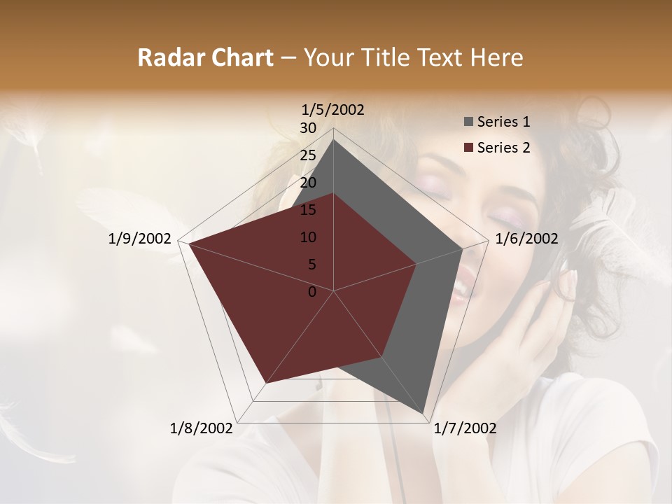 Female Person Headphone PowerPoint Template