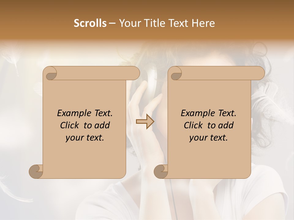 Female Person Headphone PowerPoint Template