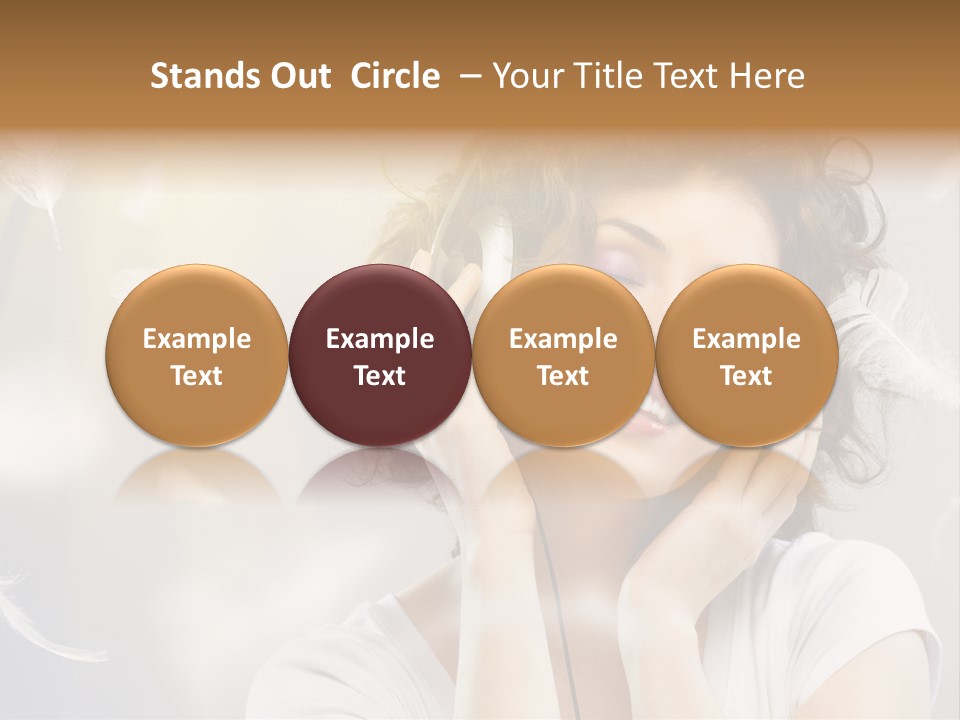 Female Person Headphone PowerPoint Template