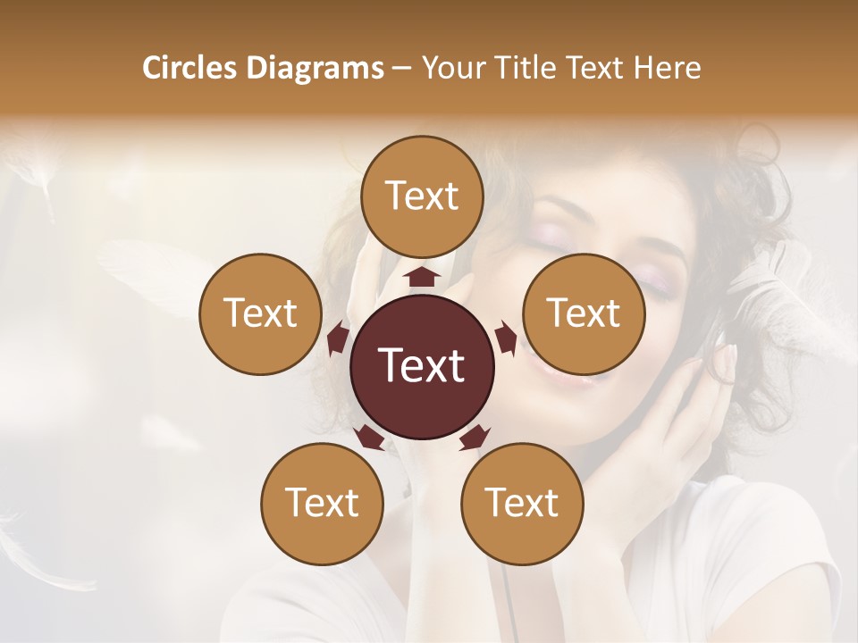 Female Person Headphone PowerPoint Template