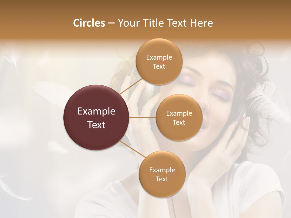 Female Person Headphone PowerPoint Template