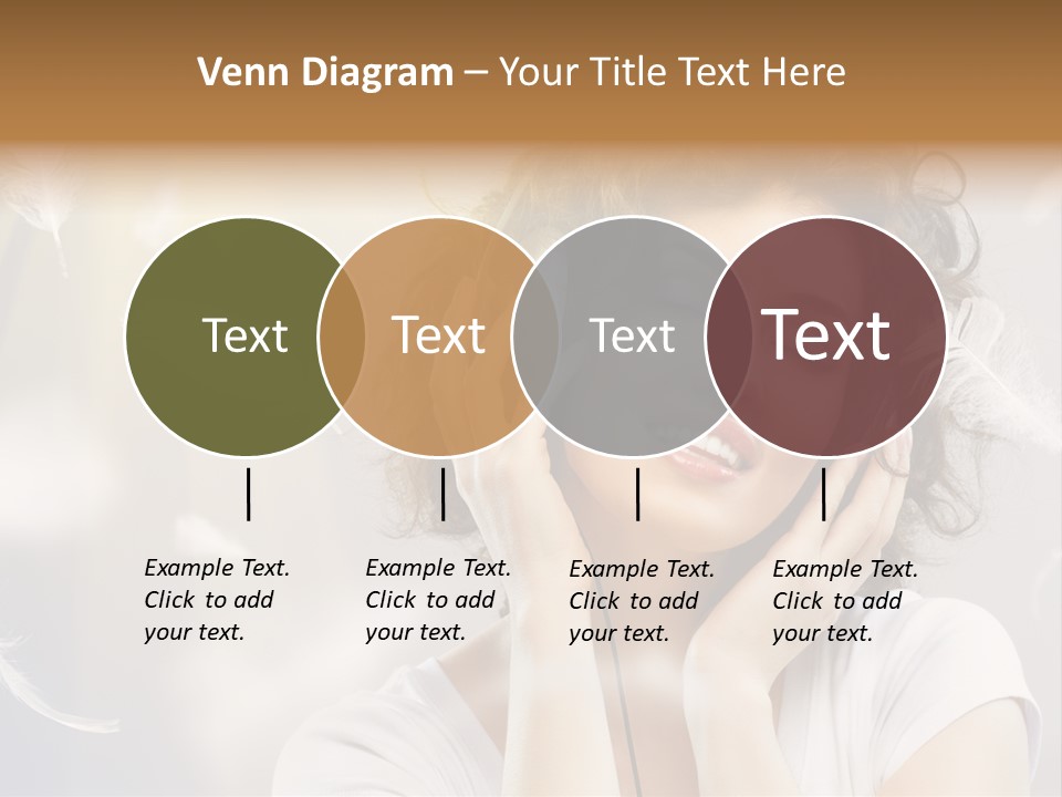 Female Person Headphone PowerPoint Template