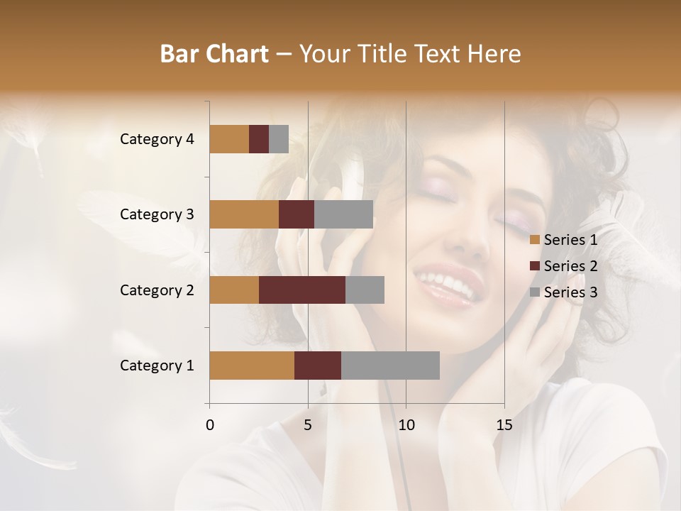 Female Person Headphone PowerPoint Template