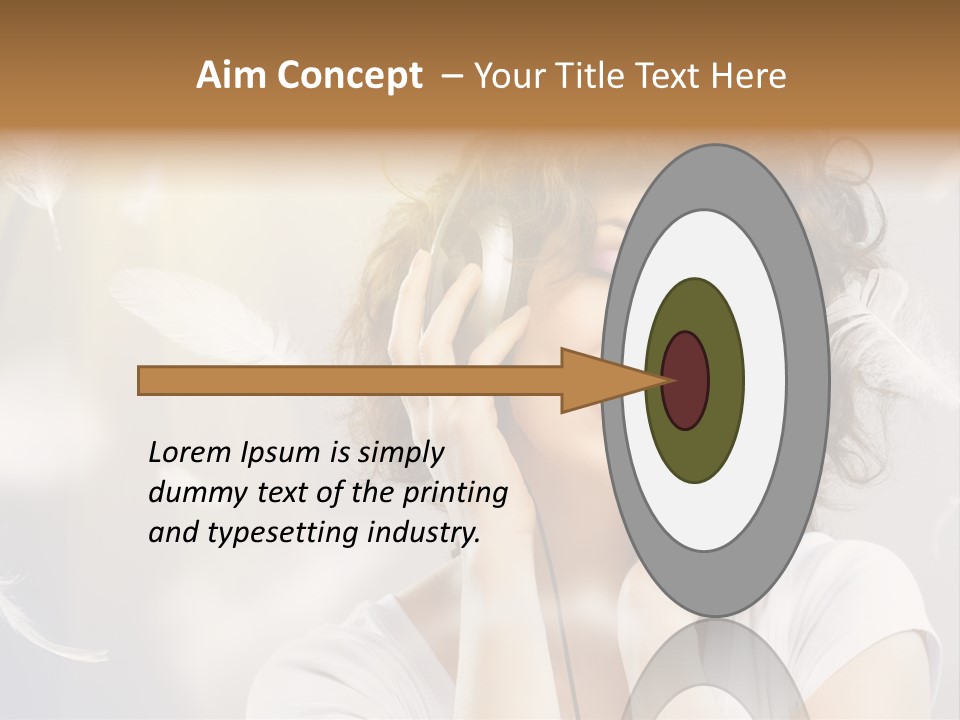 Female Person Headphone PowerPoint Template