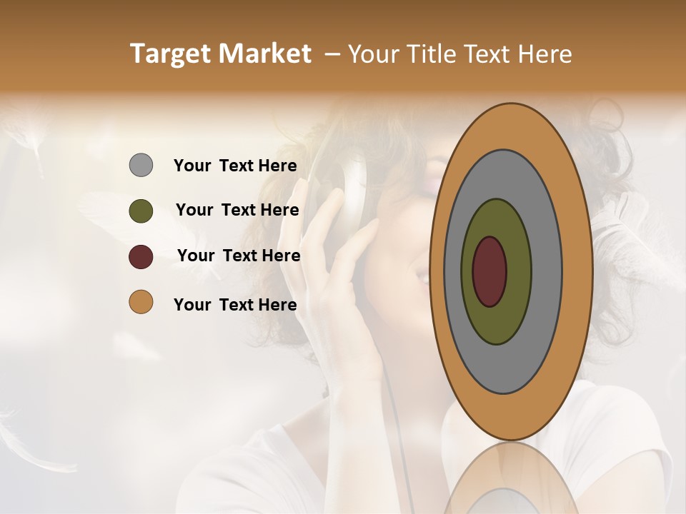 Female Person Headphone PowerPoint Template