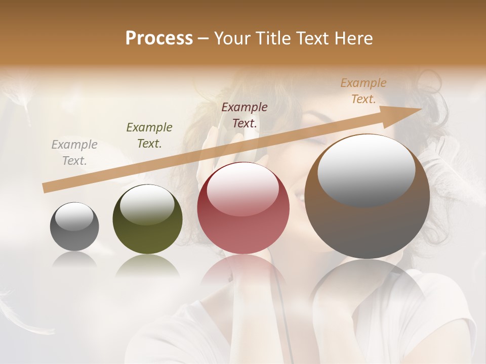 Female Person Headphone PowerPoint Template