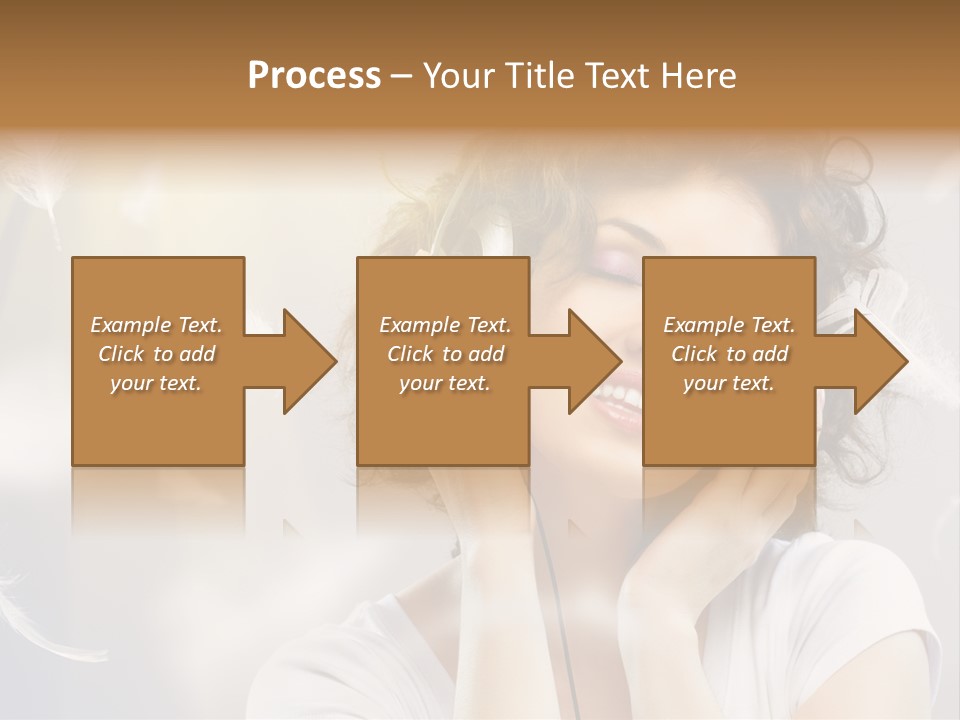 Female Person Headphone PowerPoint Template