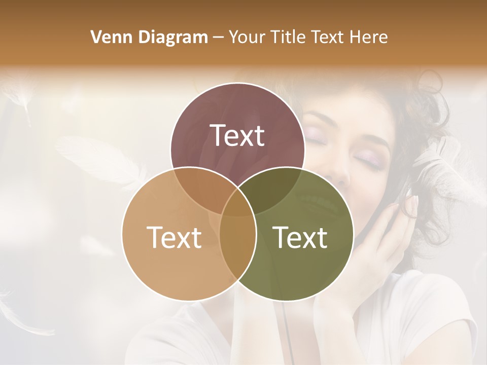 Female Person Headphone PowerPoint Template