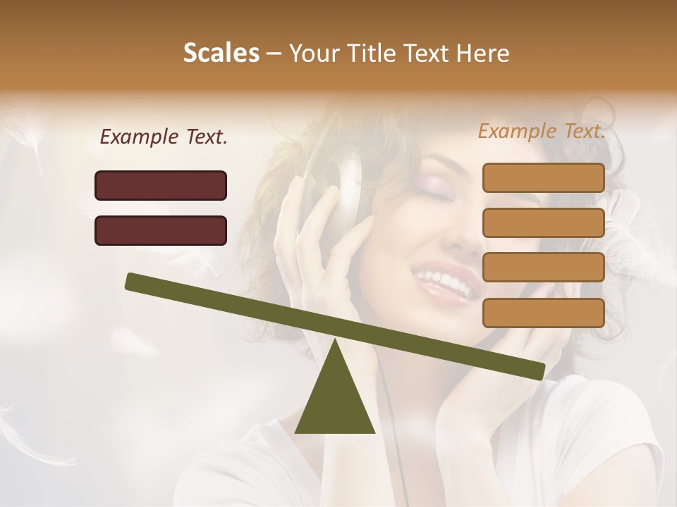 Female Person Headphone PowerPoint Template