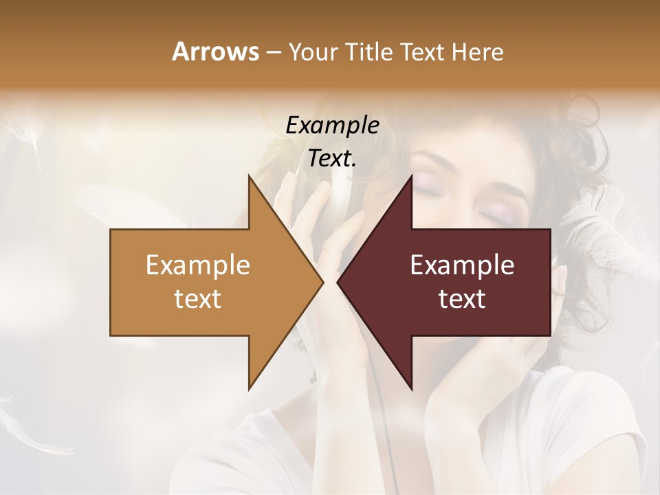 Female Person Headphone PowerPoint Template