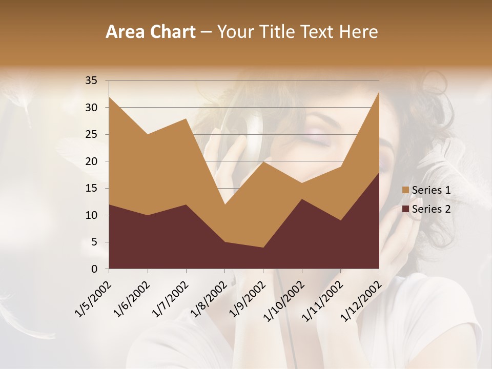 Female Person Headphone PowerPoint Template