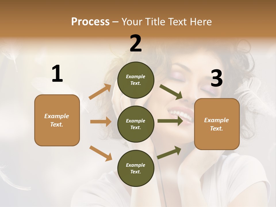 Female Person Headphone PowerPoint Template