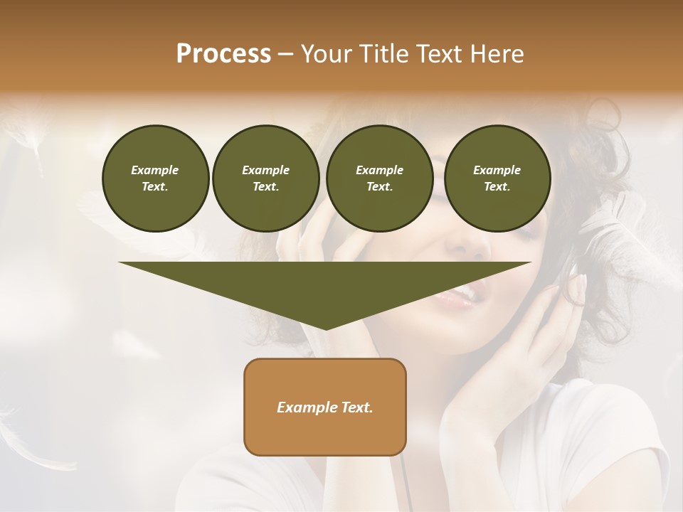 Female Person Headphone PowerPoint Template