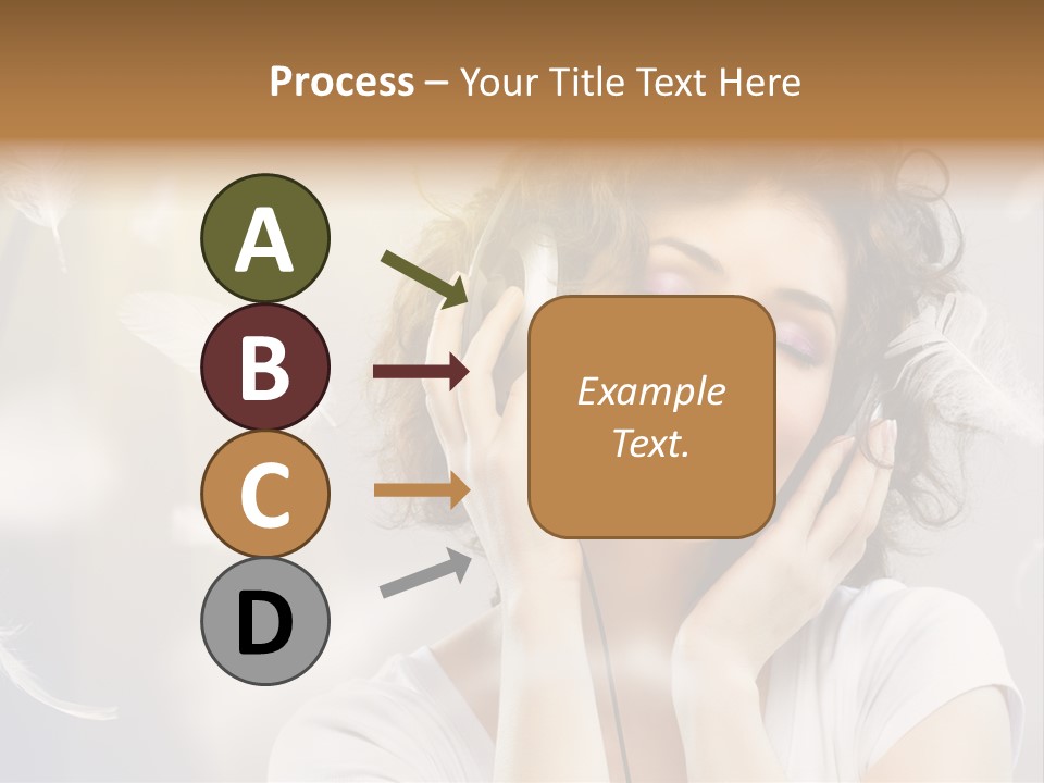 Female Person Headphone PowerPoint Template