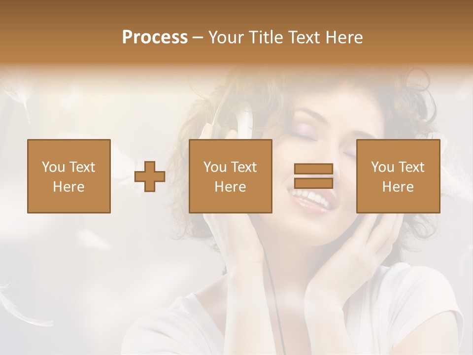 Female Person Headphone PowerPoint Template