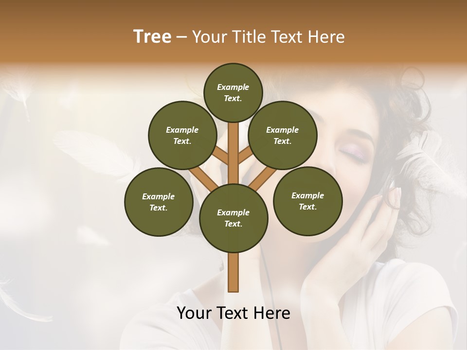 Female Person Headphone PowerPoint Template