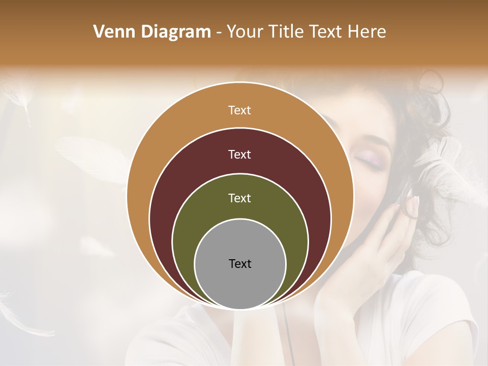 Female Person Headphone PowerPoint Template