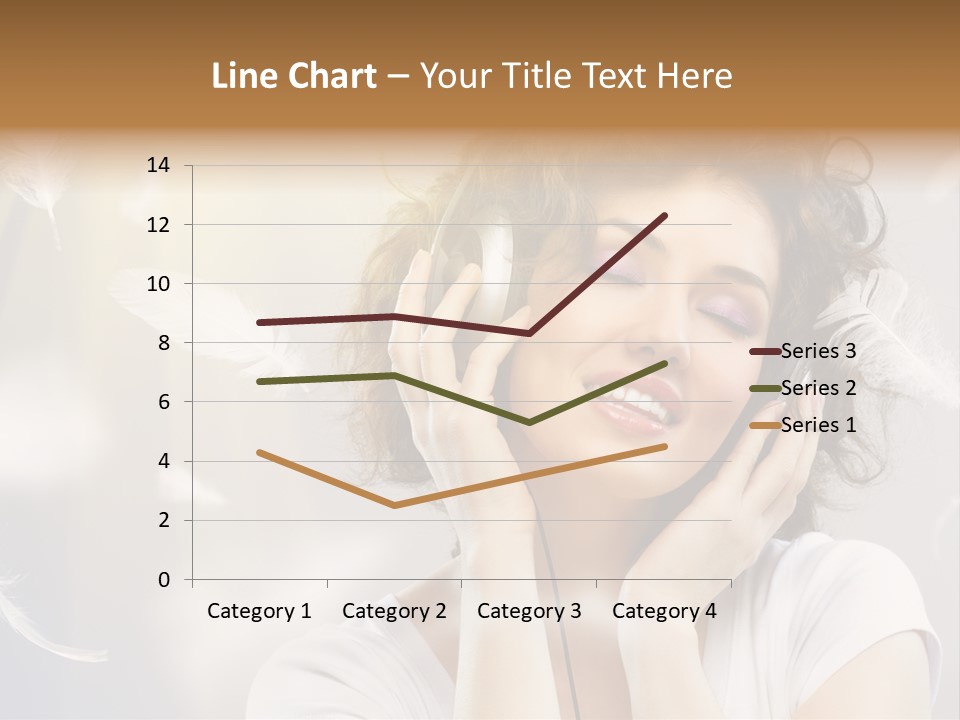 Female Person Headphone PowerPoint Template