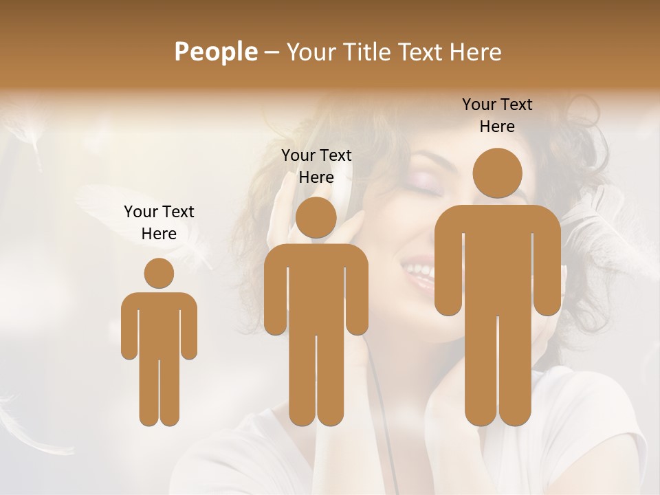 Female Person Headphone PowerPoint Template