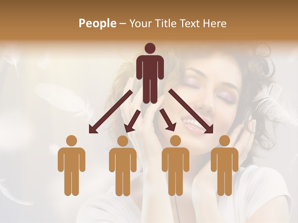 Female Person Headphone PowerPoint Template