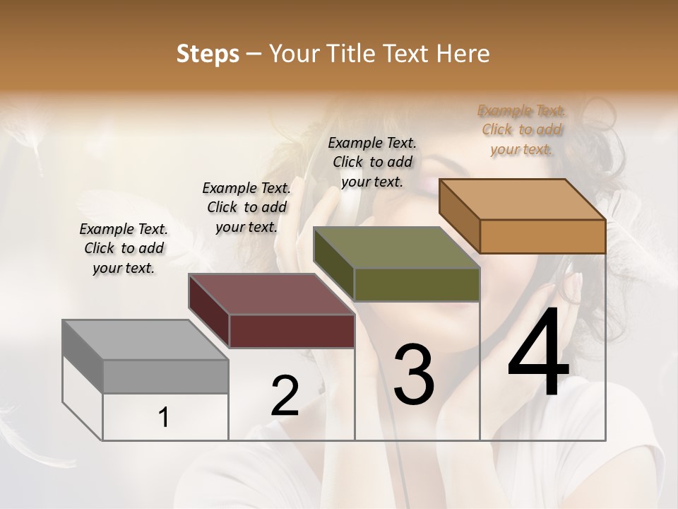 Female Person Headphone PowerPoint Template