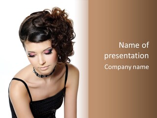 Woman Elegance Hair PowerPoint Template