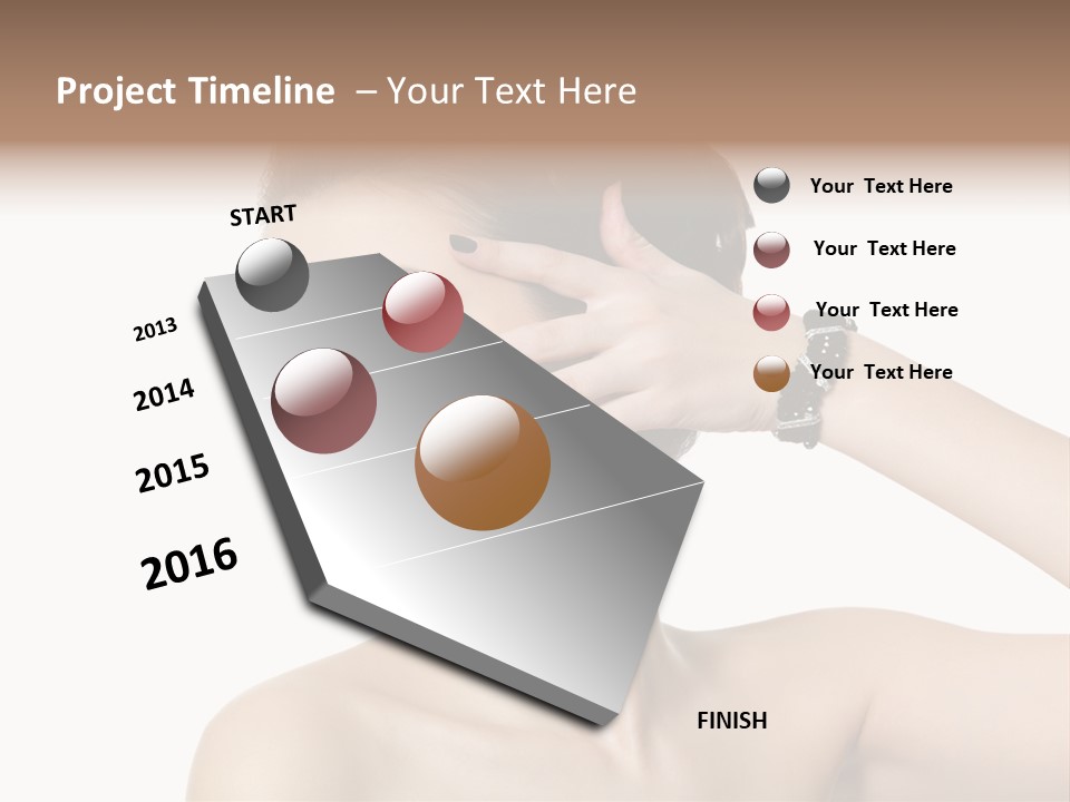 Hand Close Up Brunette PowerPoint Template