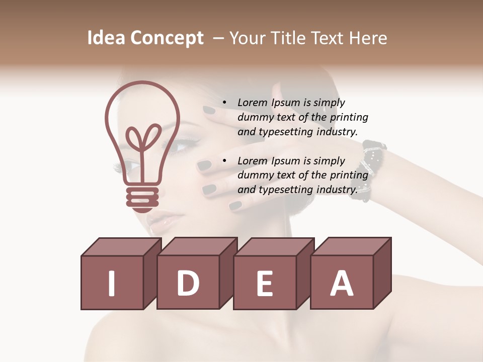 Hand Close Up Brunette PowerPoint Template