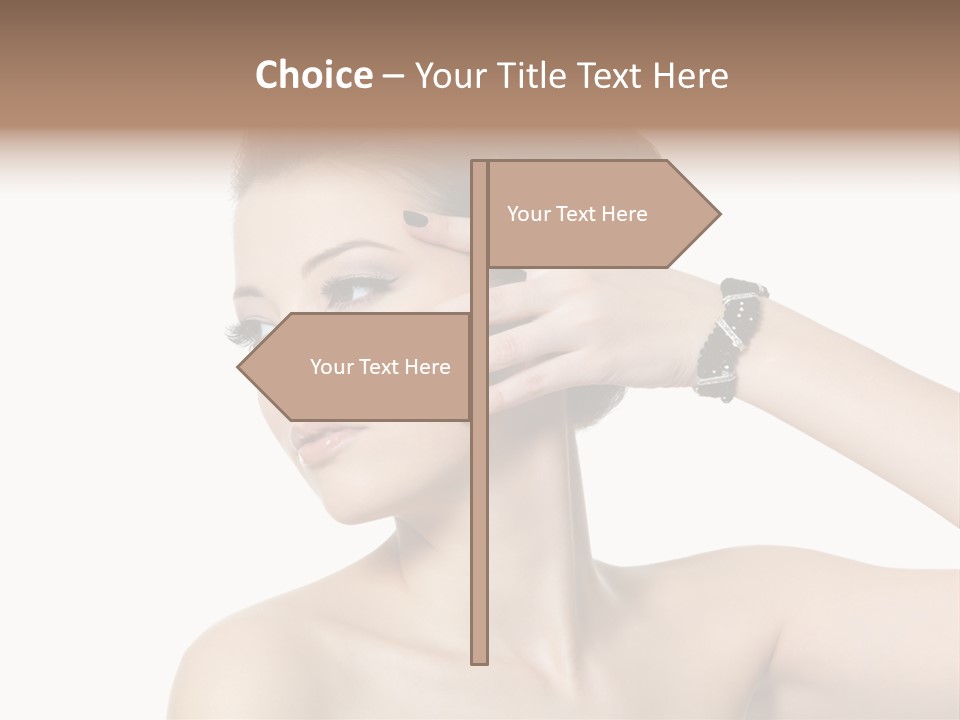 Hand Close Up Brunette PowerPoint Template