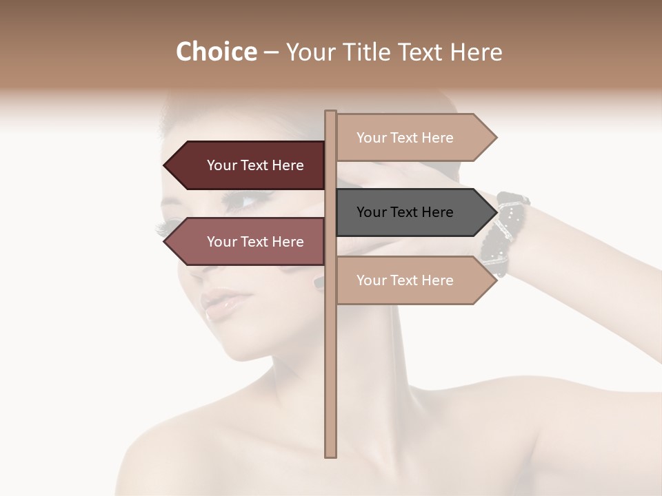 Hand Close Up Brunette PowerPoint Template