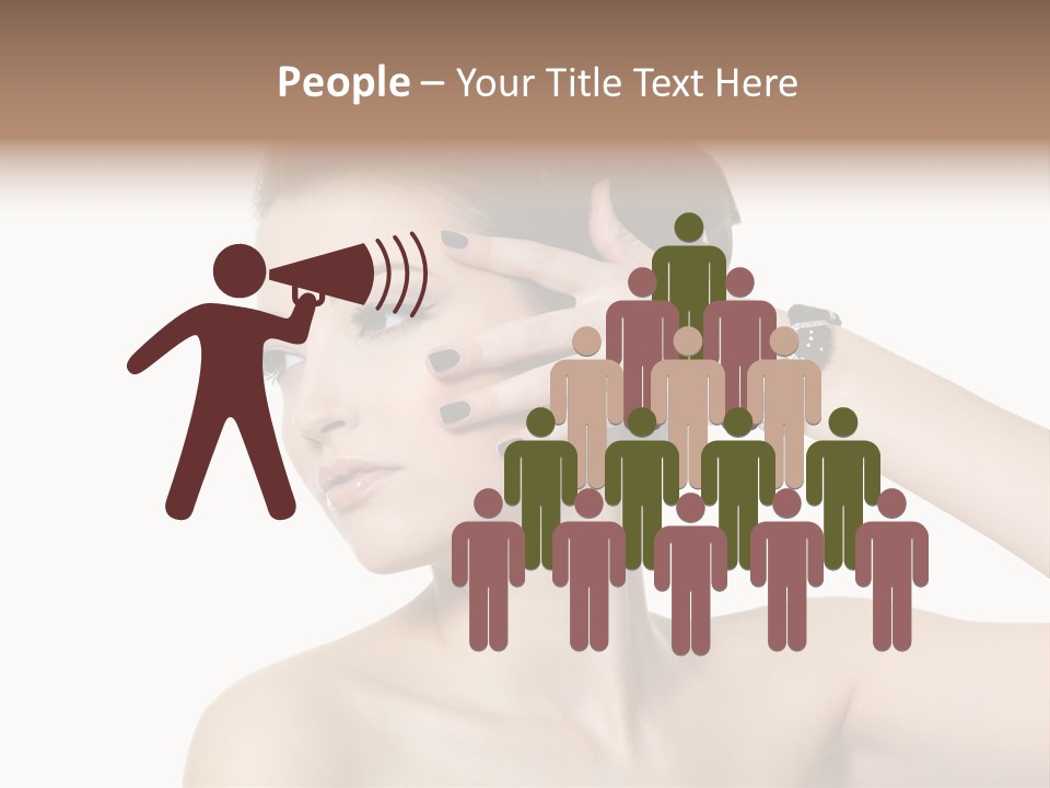 Hand Close Up Brunette PowerPoint Template