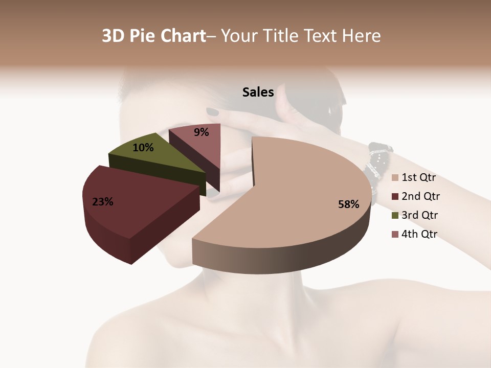 Hand Close Up Brunette PowerPoint Template