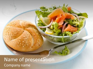 Vegetable Dish Fish PowerPoint Template