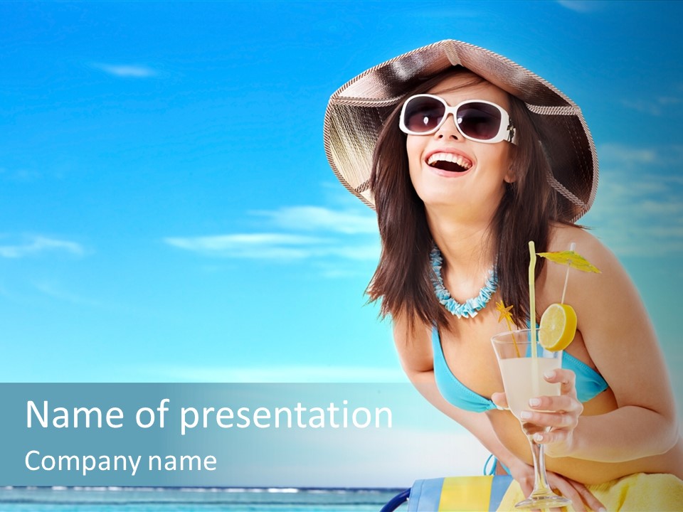 Straw Ocean Yellow PowerPoint Template