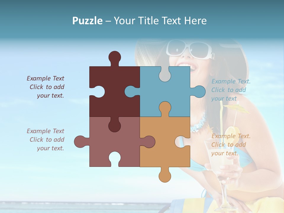 Straw Ocean Yellow PowerPoint Template