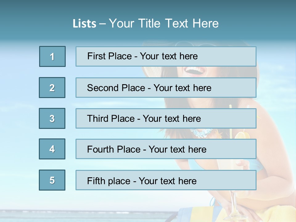 Straw Ocean Yellow PowerPoint Template