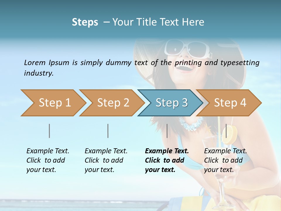 Straw Ocean Yellow PowerPoint Template