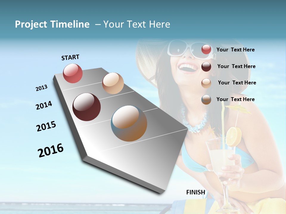 Straw Ocean Yellow PowerPoint Template