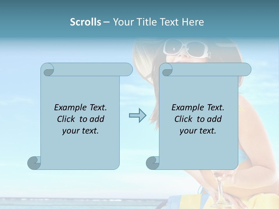 Straw Ocean Yellow PowerPoint Template