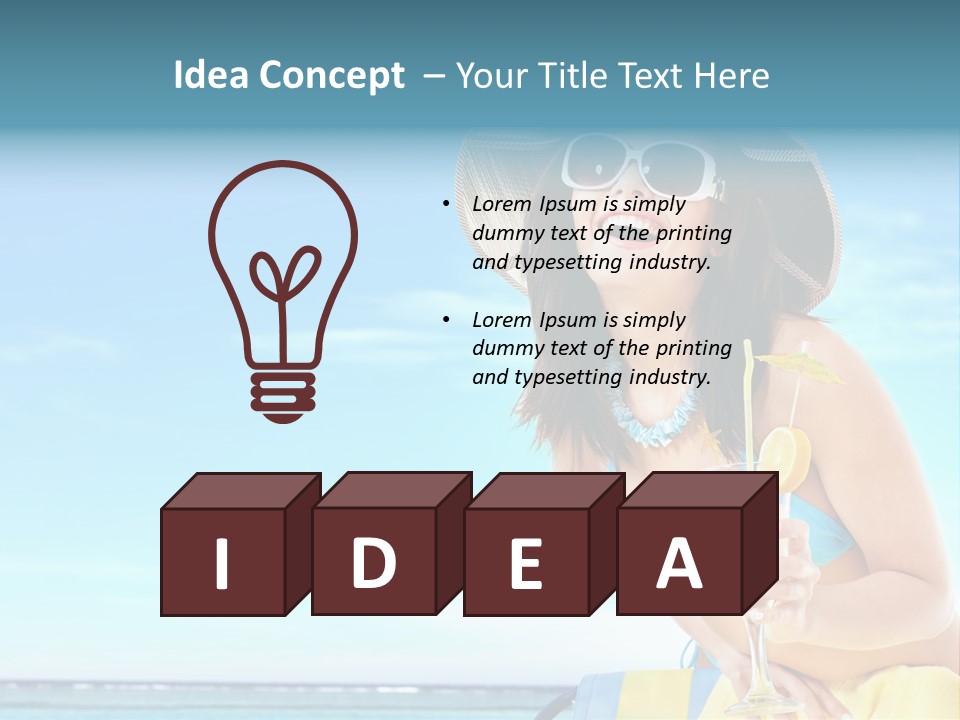 Straw Ocean Yellow PowerPoint Template