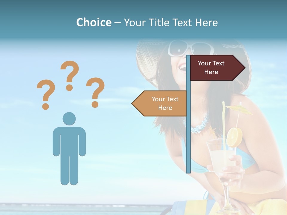 Straw Ocean Yellow PowerPoint Template