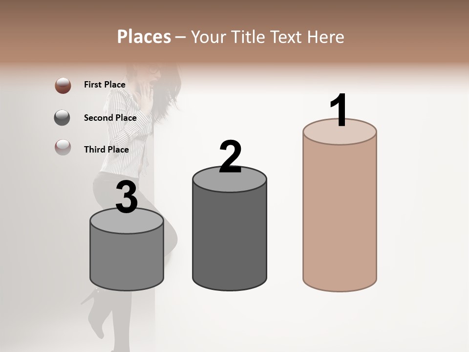 Placard Looking Smiling PowerPoint Template