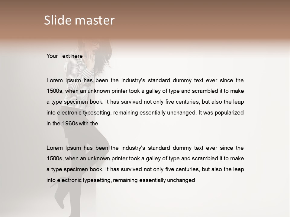 Placard Looking Smiling PowerPoint Template