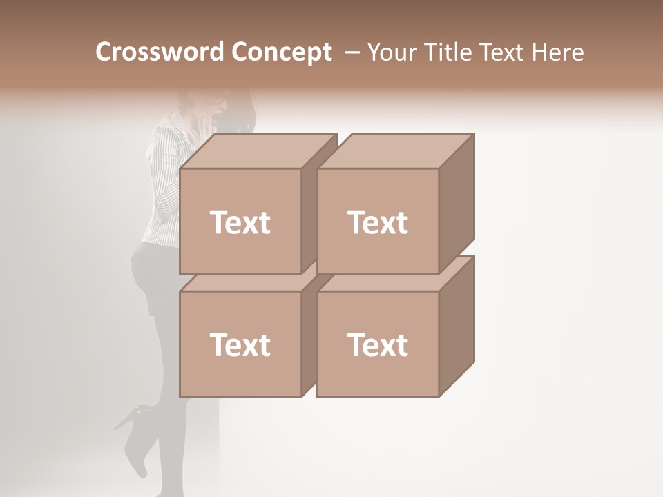Placard Looking Smiling PowerPoint Template