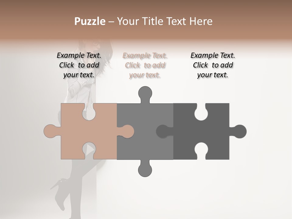 Placard Looking Smiling PowerPoint Template