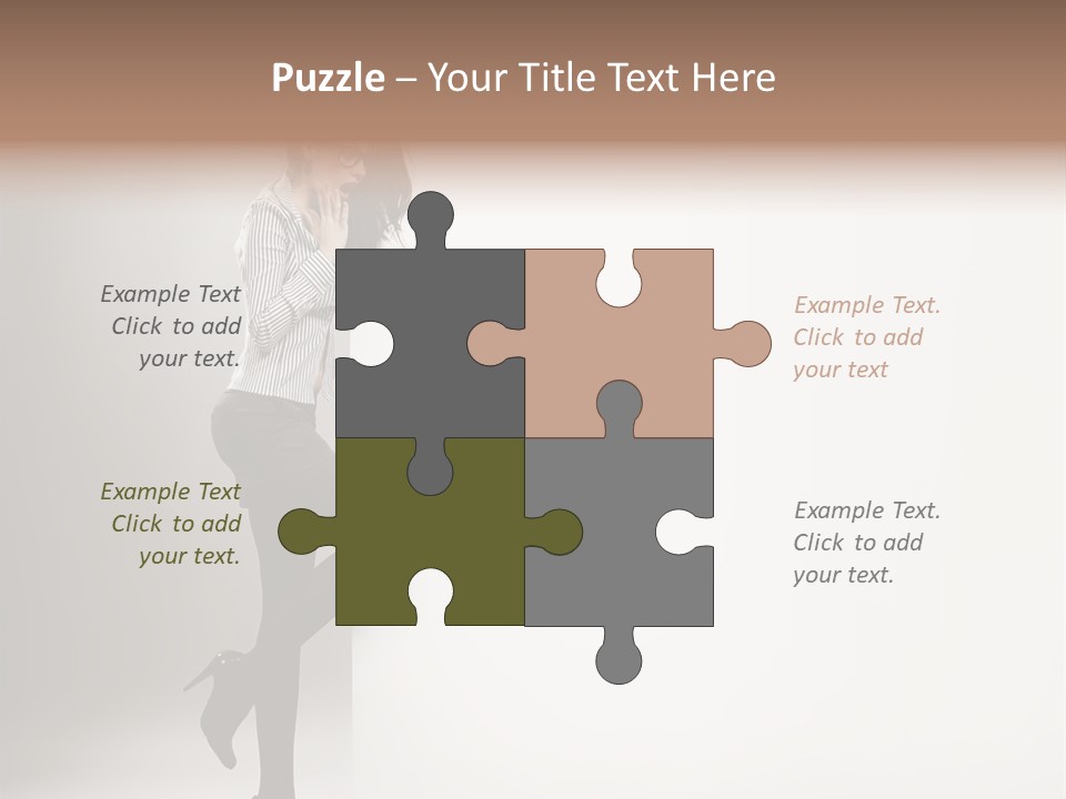 Placard Looking Smiling PowerPoint Template